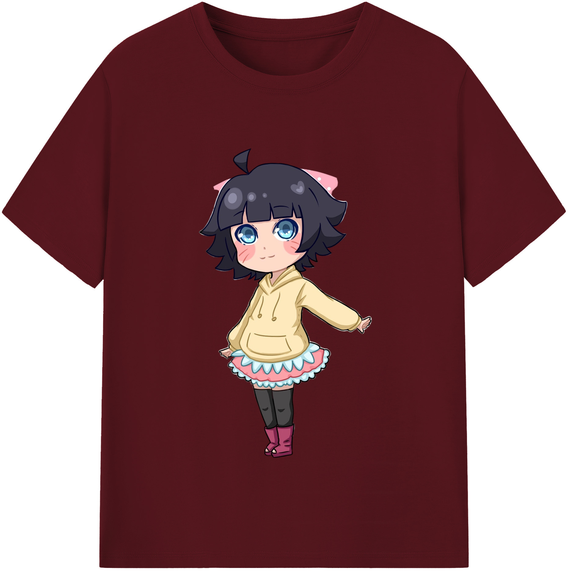 （画像用） NARUTO -ナルト- うずまき ヒマワリ Uzumaki Himawari 綿100％半袖Tシャツ（フロントプリント）